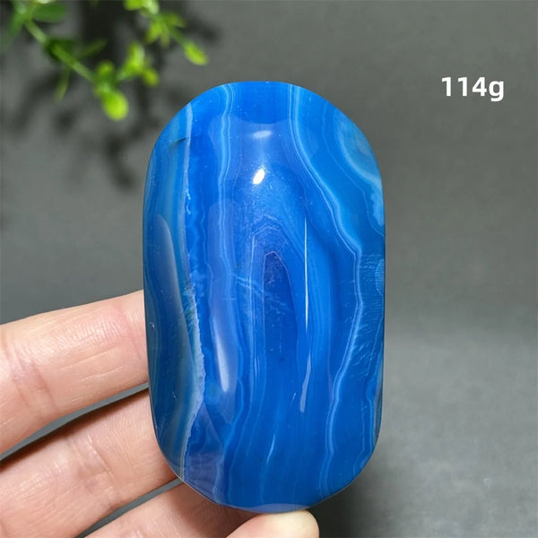Blue Agate Palm Stone-ToShay.org