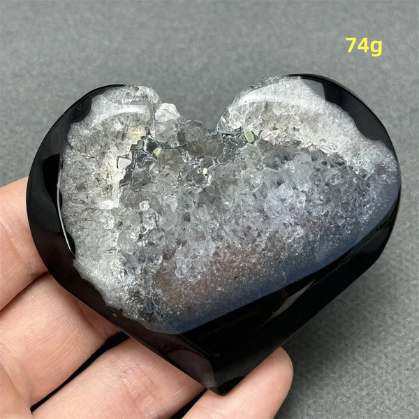 Black Agate Geode Heart-ToShay.org