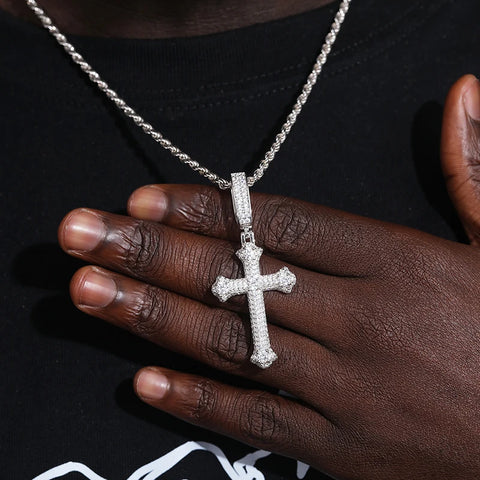 Silver Cross Pendant Necklace-ToShay.org