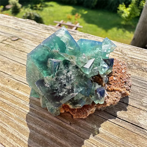 Green Fluorite Crystal Cluster-ToShay.org