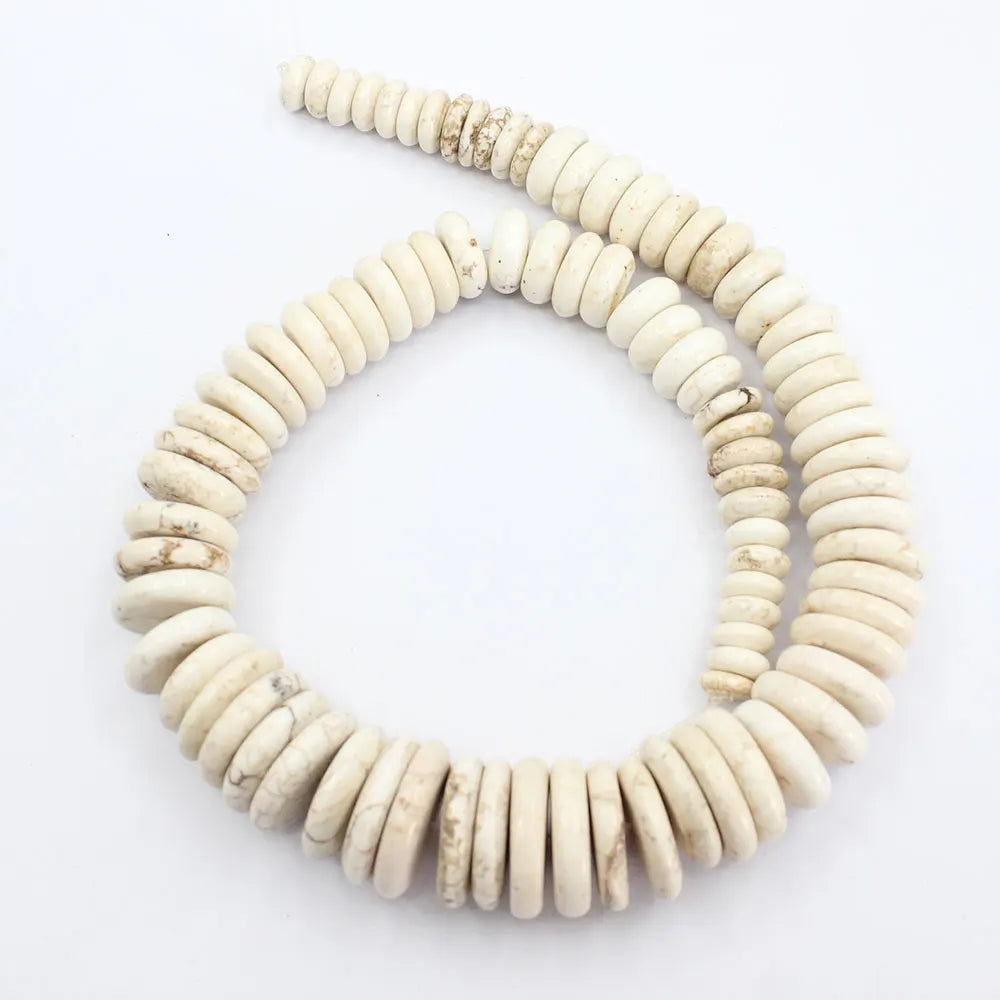 White Turquoise Coin Beads-ToShay.org