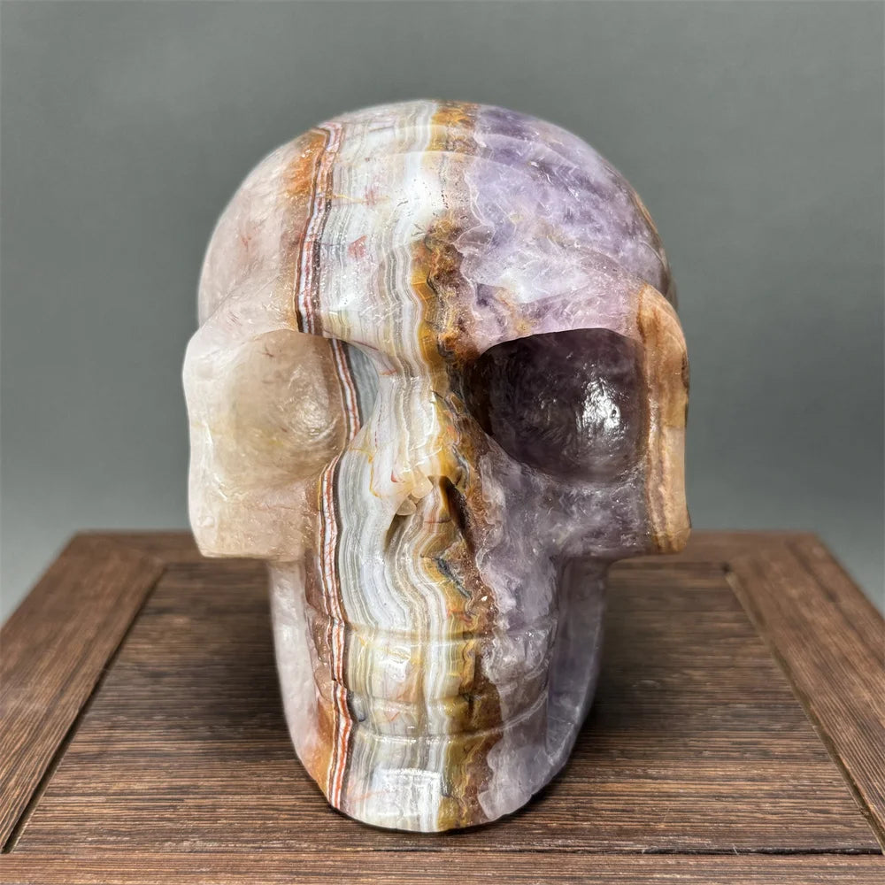 Natural Fantasy Amethyst Skull Hand-Carved Skull Aura Super Energy Home Decoration Witchcraft Altar Meditation Ornaments-ToShay.org