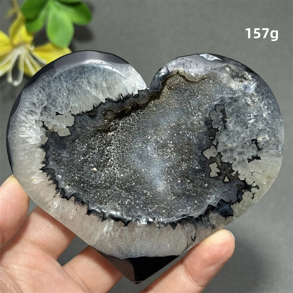 Black Agate Geode Heart-ToShay.org