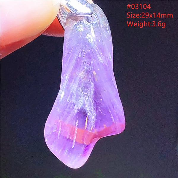 Purple Rutilated Auralite Pendant-ToShay.org