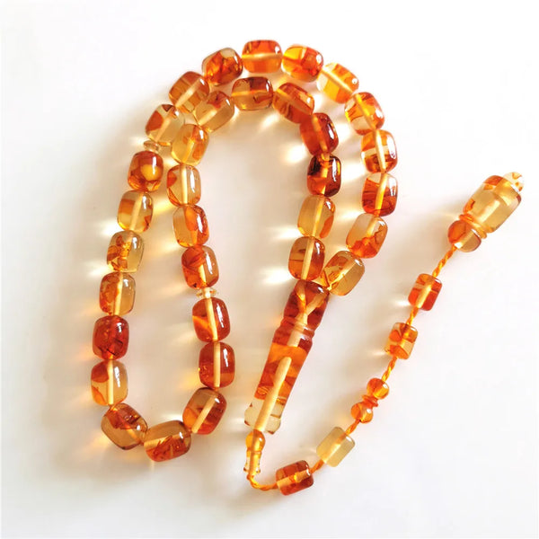Orange Cylinder Prayer Beads-ToShay.org