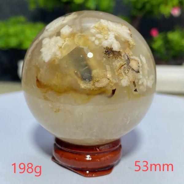 Pink Cherry Blossom Agate Ball-ToShay.org