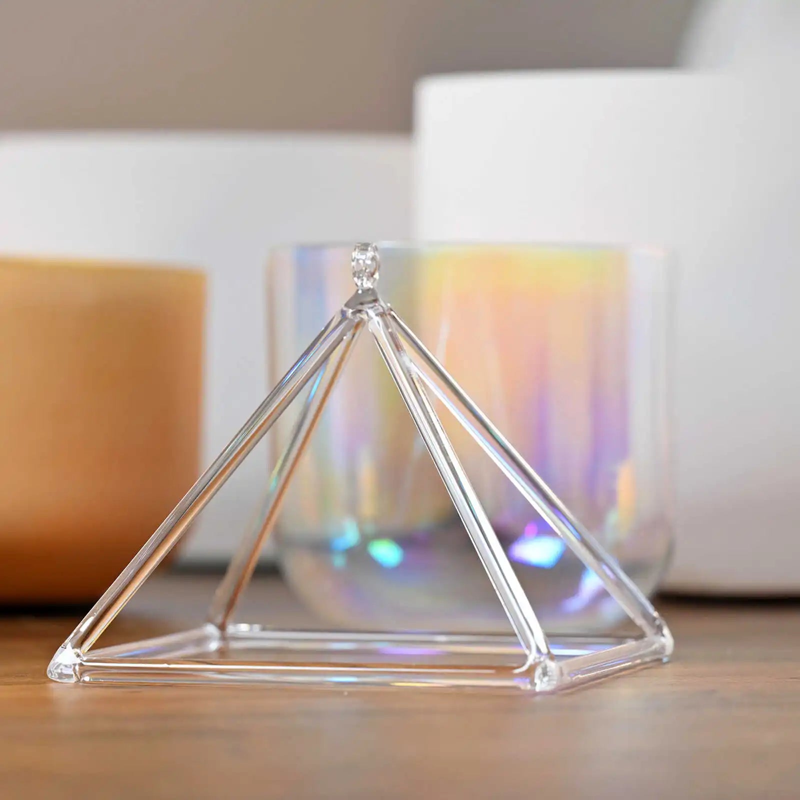 Clear Crystal Singing Pyramid-ToShay.org