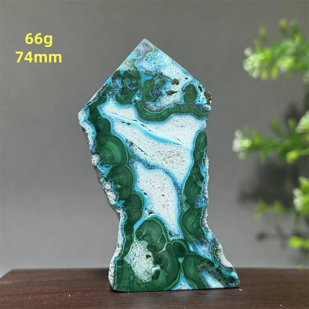 Blue Chrysocolla Malachite Point-ToShay.org