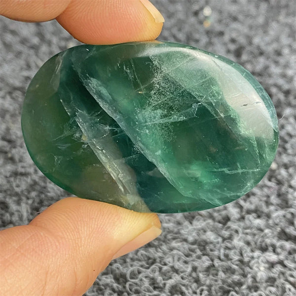 Green Fluorite Palm Stone-ToShay.org