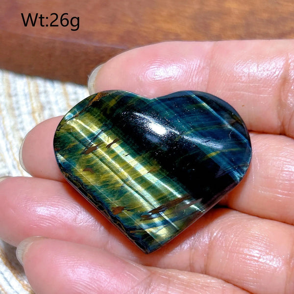 Yellow Blue Tiger Eye Heart-ToShay.org