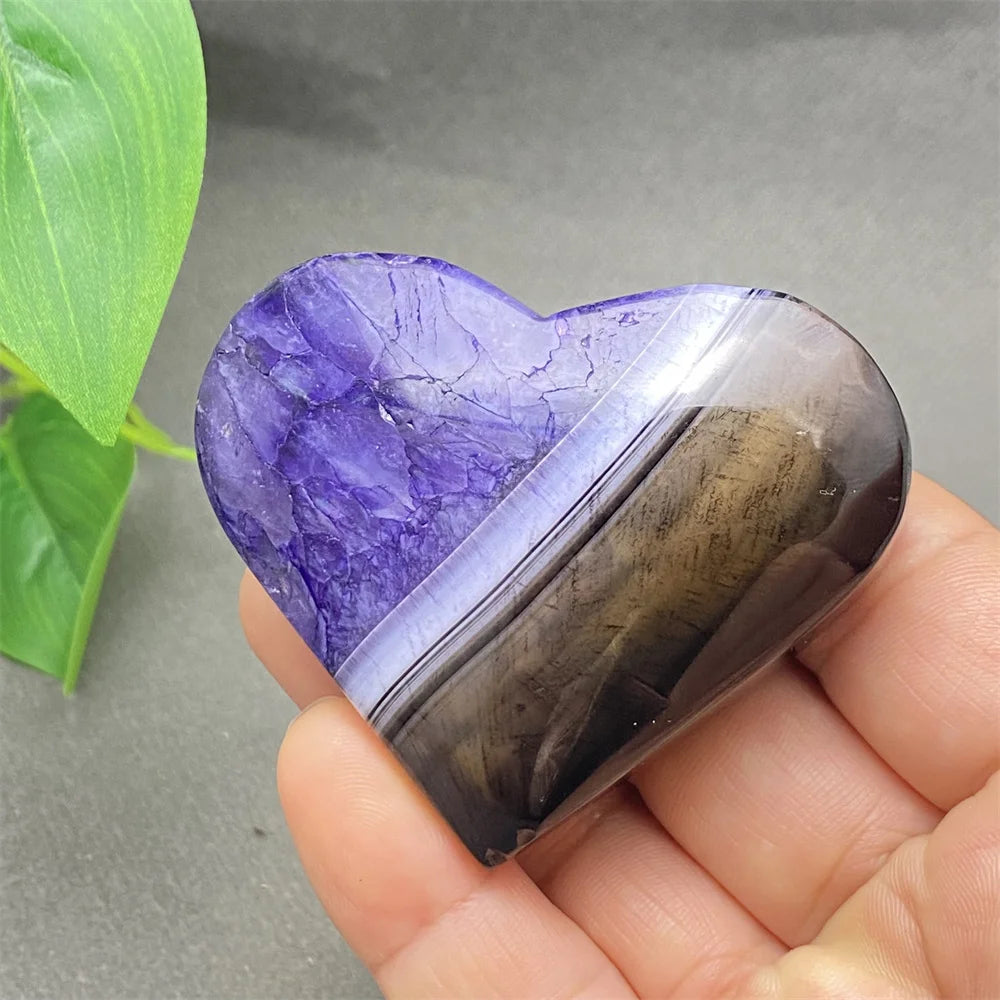 Purple Agate Palm Stone-ToShay.org