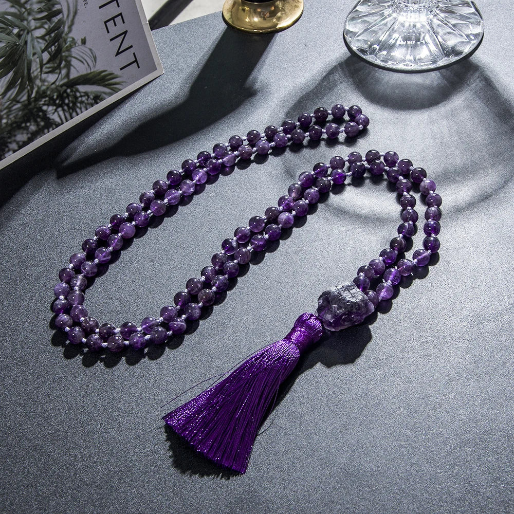 Purple Amethyst Mala Beads-ToShay.org