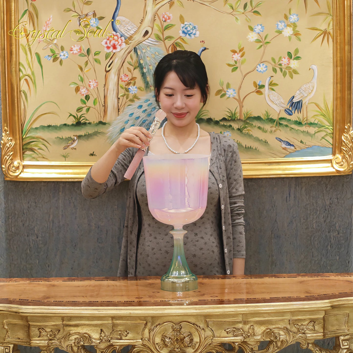 Pink Crystal Singing Chalice-ToShay.org