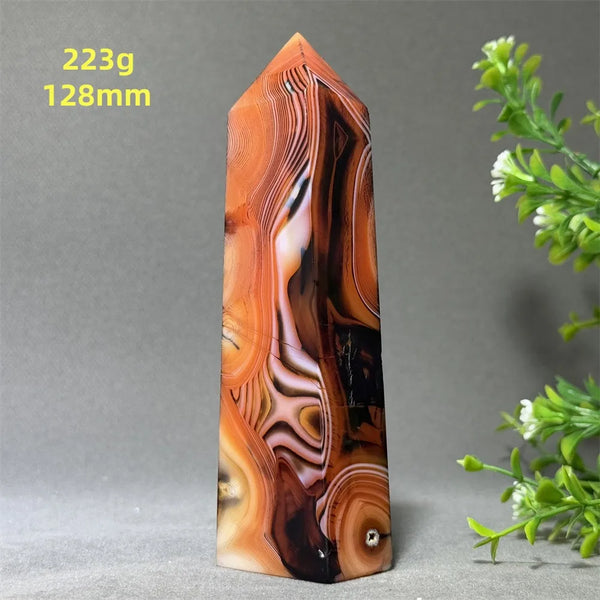 Black Red Striped Agate Obelisk-ToShay.org