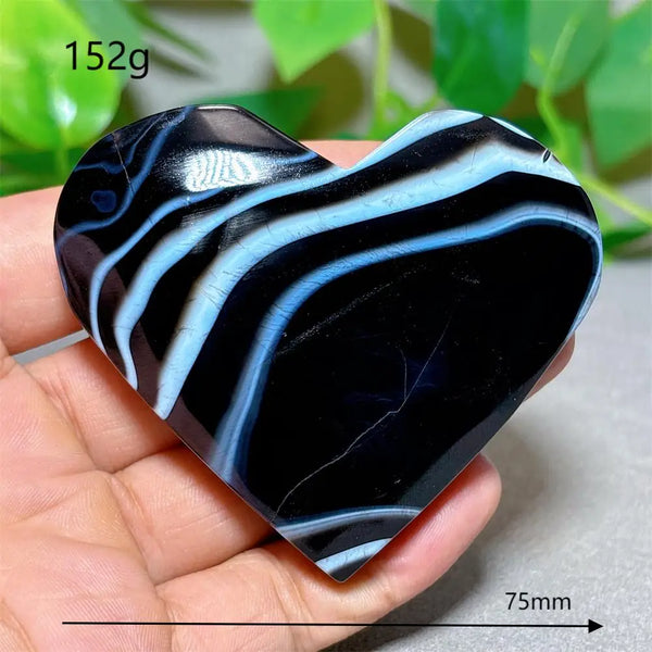 Black Silk Agate Heart-ToShay.org
