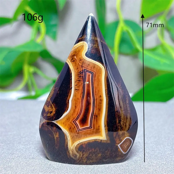 Black Red Silk Agate Flame-ToShay.org