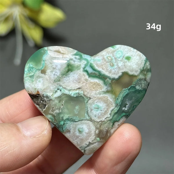 Green Cherry Agate Heart-ToShay.org