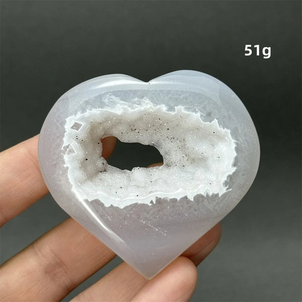 Grey Agate Geode Heart-ToShay.org