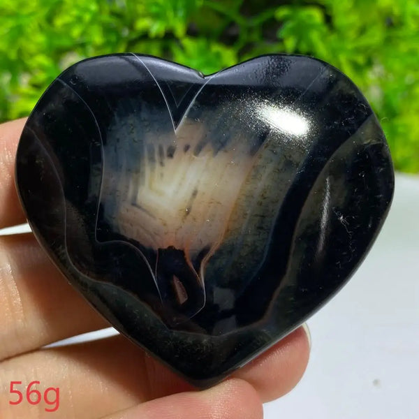Black Agate Geode Heart-ToShay.org