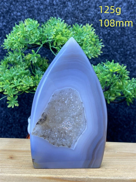 Blue Agate Geode Flame-ToShay.org