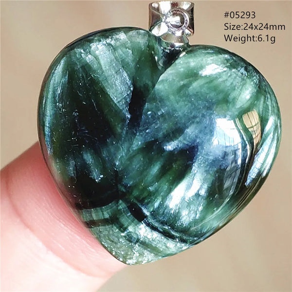Green Seraphinite Heart Pendant-ToShay.org