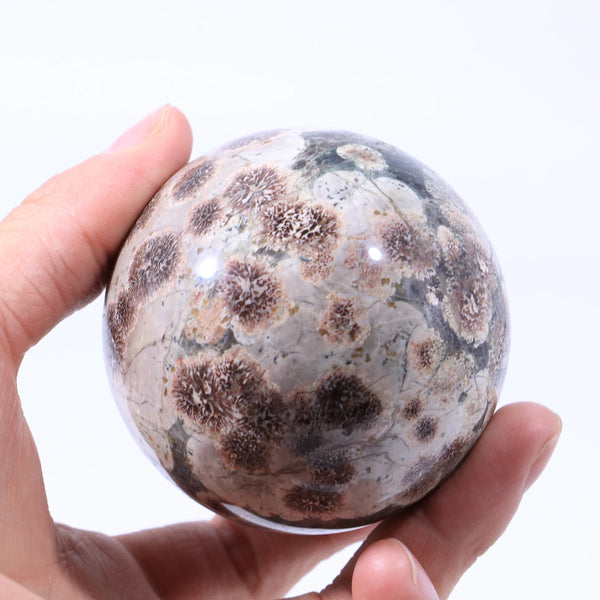 Green Cherry Blossom Agate Ball-ToShay.org