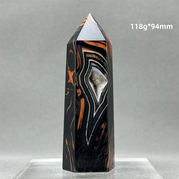 Black Red Striped Agate Wand-ToShay.org