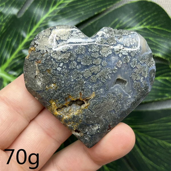 Yellow Chalcopyrite Agate Heart-ToShay.org