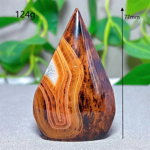 Black Red Silk Agate Flame-ToShay.org