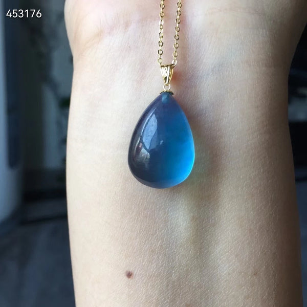 Blue Aquamarine Quartz Pendant-ToShay.org