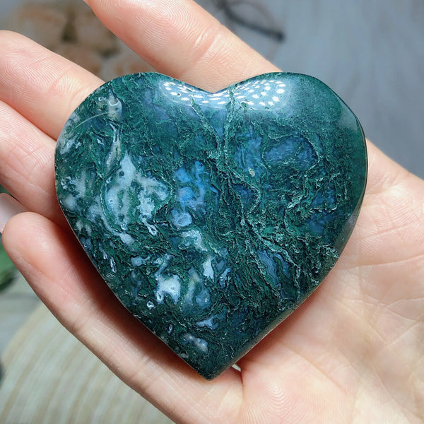Green Moss Agate Heart-ToShay.org