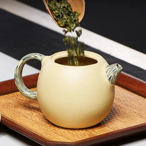 Yellow Clay Egg Teapot-ToShay.org