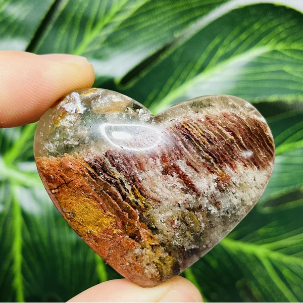 Yellow Garden Ghost Quartz Heart-ToShay.org