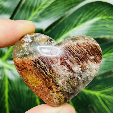 Yellow Garden Ghost Quartz Heart-ToShay.org