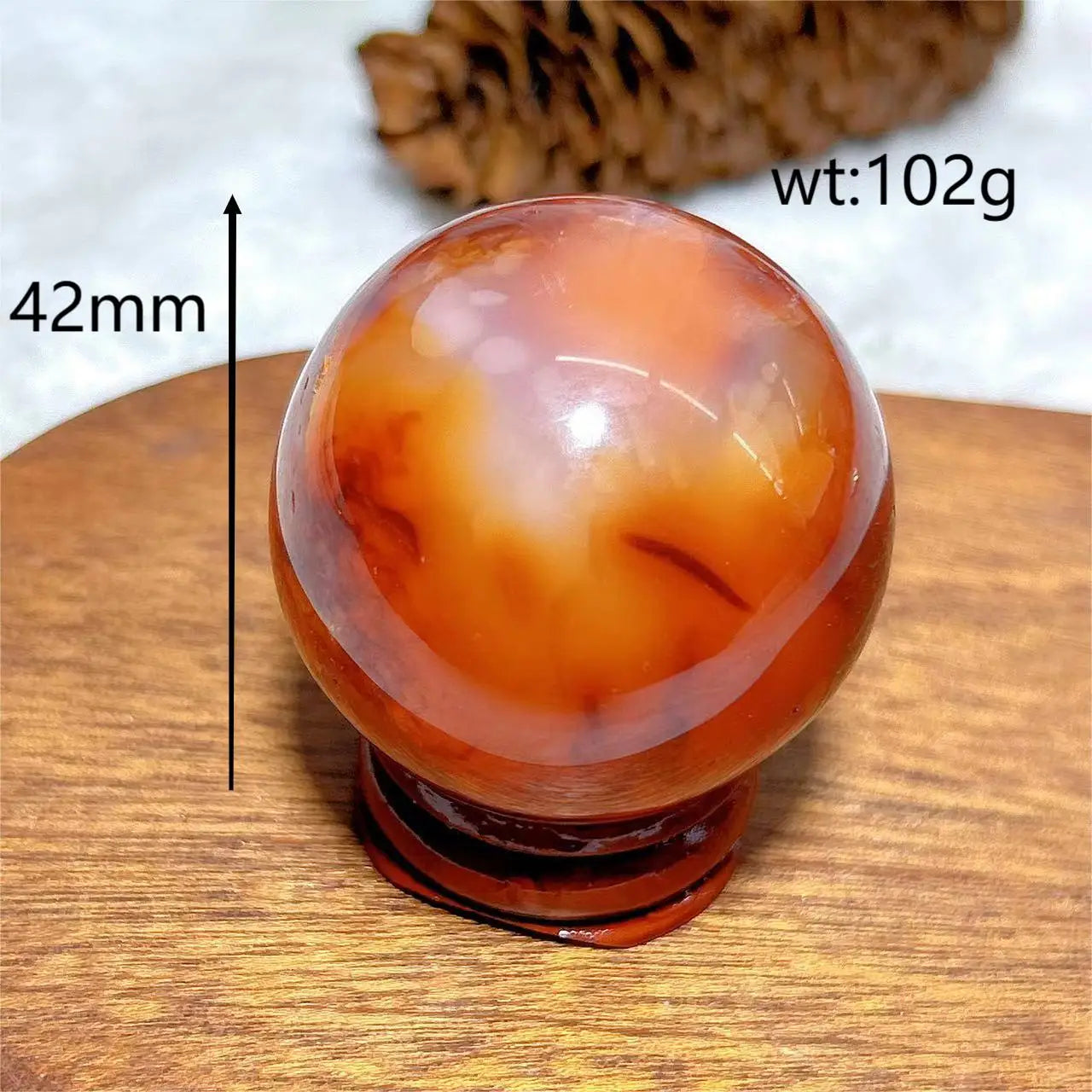 Red Carnelian Quartz Ball-ToShay.org