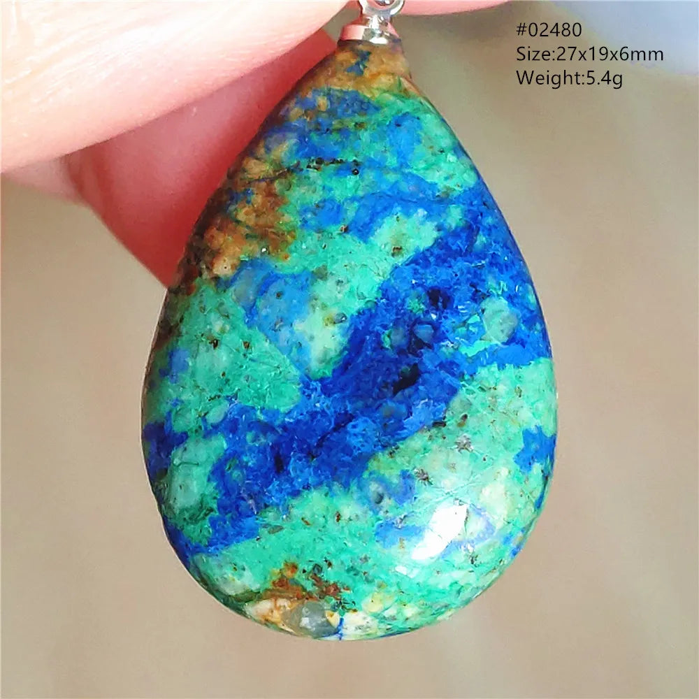 Blue Azulite Malachite Pendant-ToShay.org