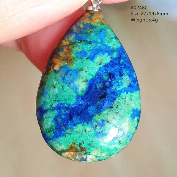 Blue Azulite Malachite Pendant-ToShay.org
