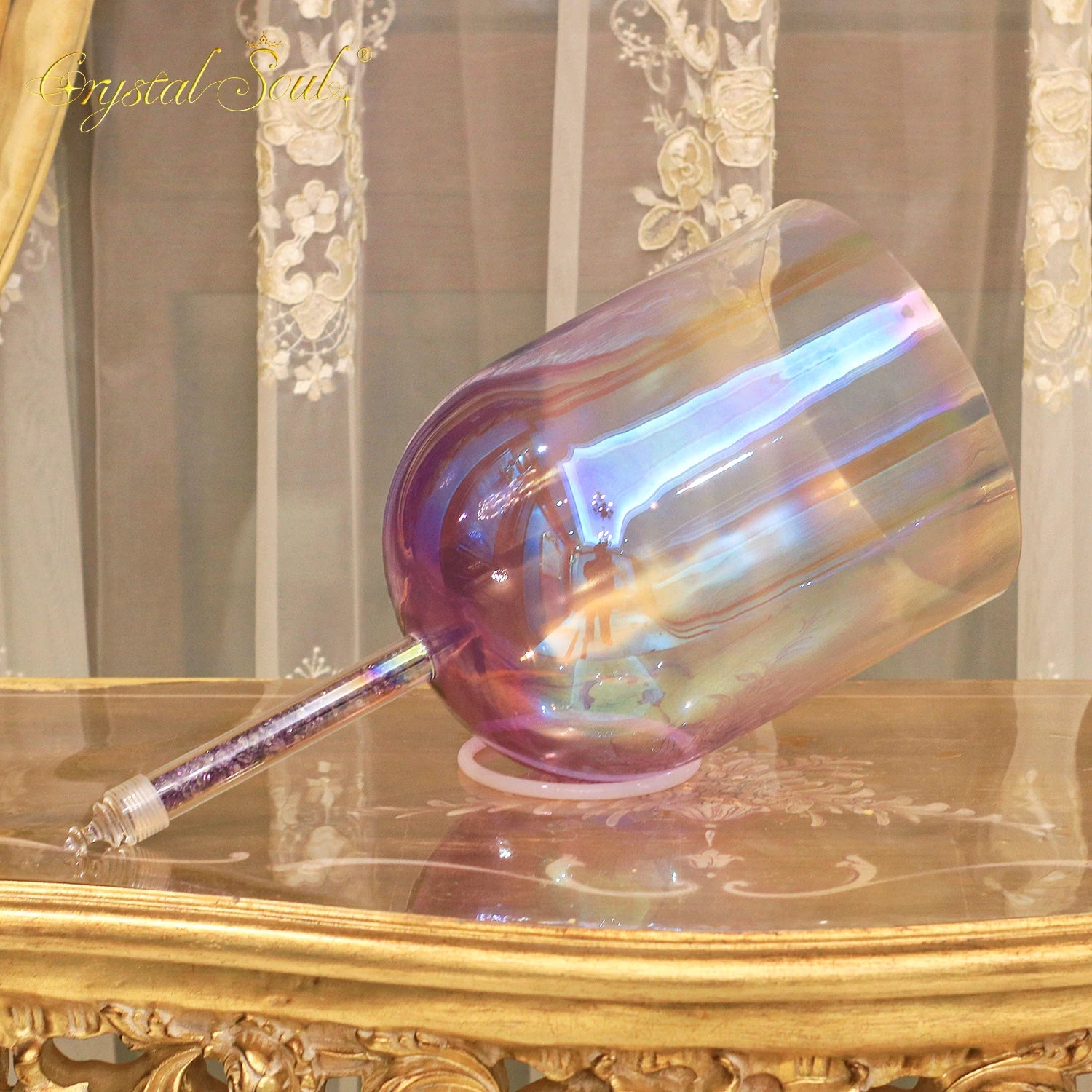 Purple Amethyst Handle Singing Bowl-ToShay.org