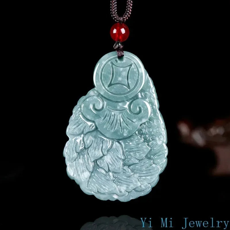 Blue Jade Water Peacock Pendant-ToShay.org