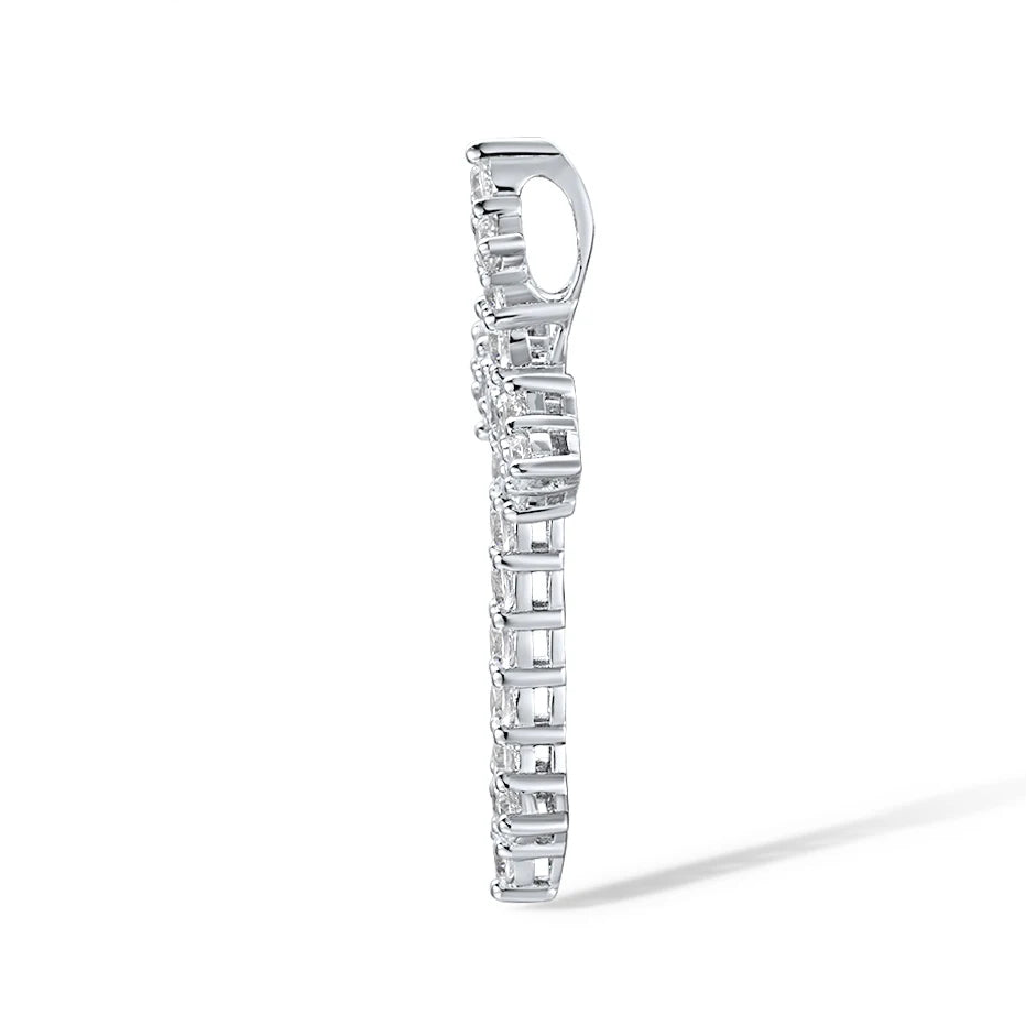 Silver Diamond Cross Pendant-ToShay.org