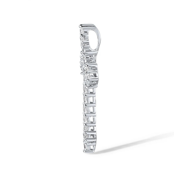 Silver Diamond Cross Pendant-ToShay.org