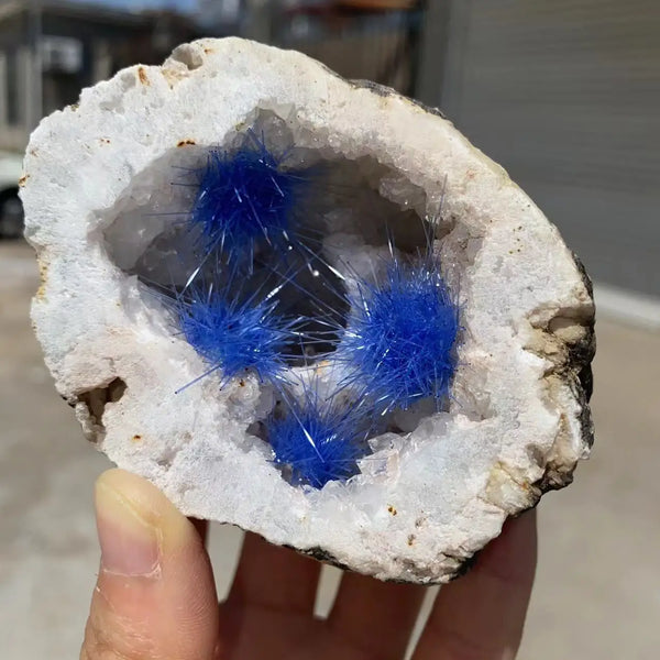 Blue Hair Azurite Crystal Cluster-ToShay.org