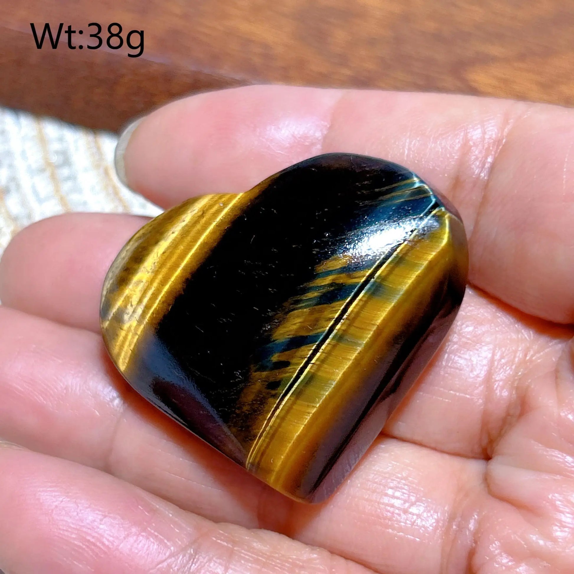 Yellow Blue Tiger Eye Heart-ToShay.org