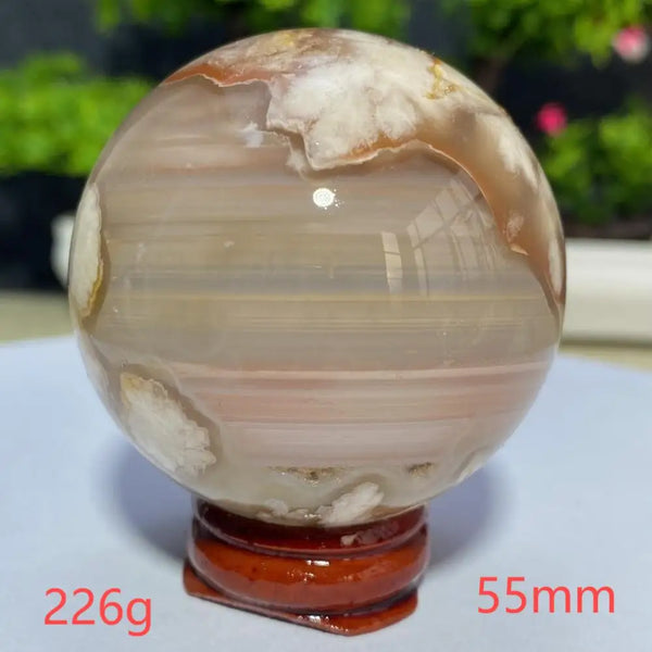 Pink Cherry Blossom Agate Ball-ToShay.org