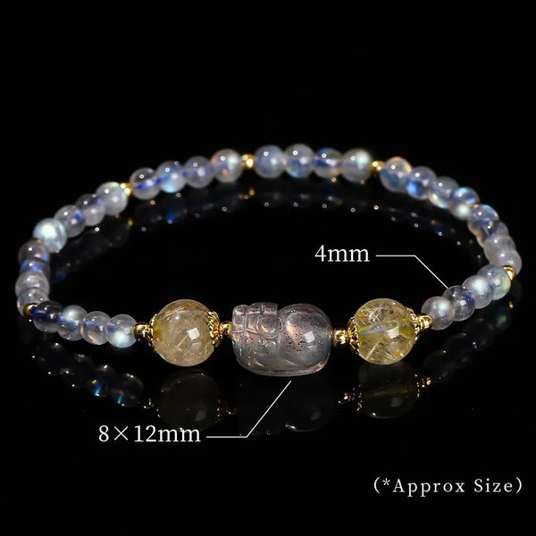 Grey Moonstone Pixiu Bracelet-ToShay.org