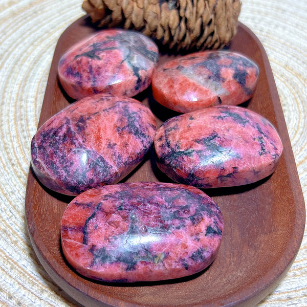 Pink Rhodonite Palm Stone-ToShay.org