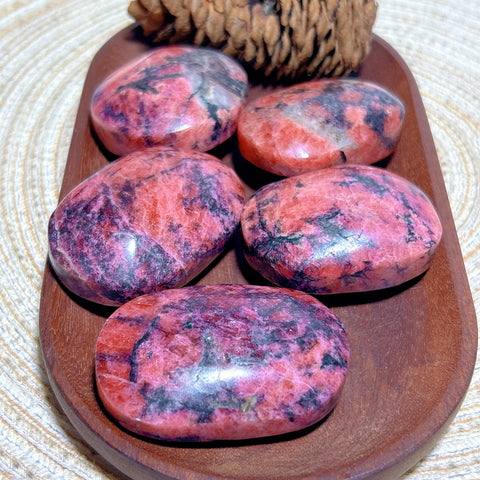 Pink Rhodonite Palm Stone-ToShay.org