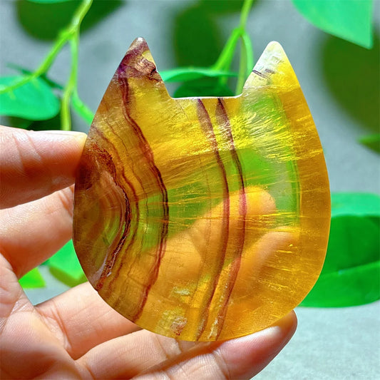 Yellow Fluorite Catface Bowl-ToShay.org