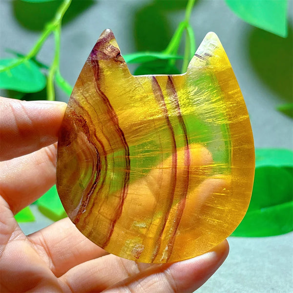 Yellow Fluorite Catface Bowl-ToShay.org