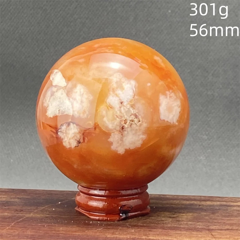 Red Cherry Blossom Agate Ball-ToShay.org